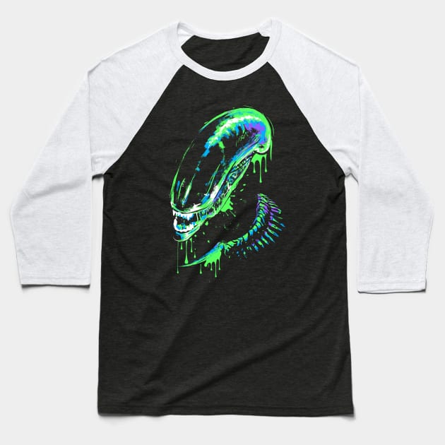 Colorful Xenomorph Baseball T-Shirt by IlonaHibernis